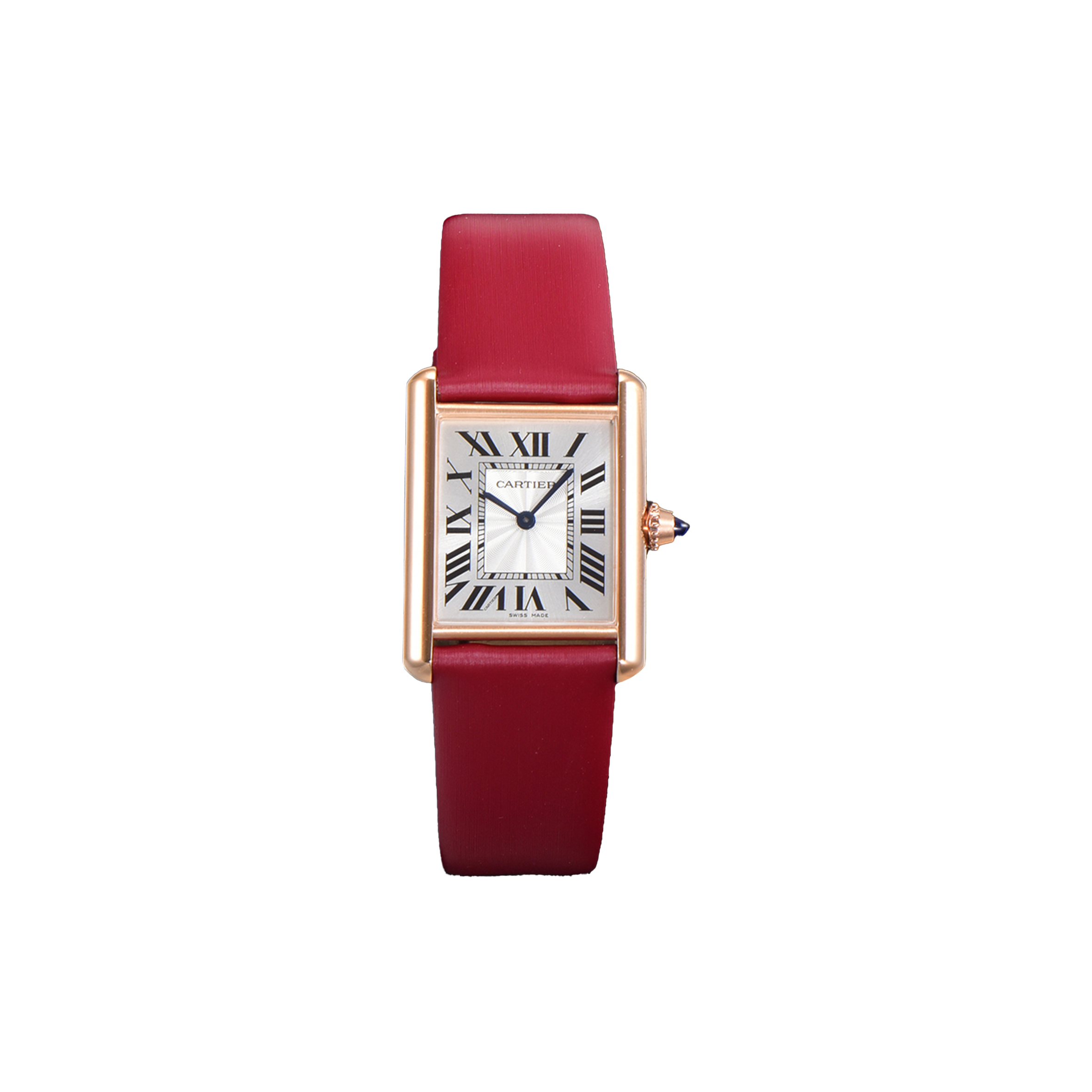 CARTIER TANK LOUIS SERIES SILVER DIAL ROSE GOLD WATCH WGTA0061